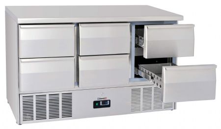 Table desserte réfrigérée Saladette 6 tiroirs GN 1/1 positive - Casselin - CSA6T