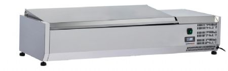 Saladette rfrigre  poser en inox 3 x GN 1/3 + 1 GN 1/2 avec couvercle