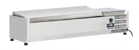 Saladette rfrigre inox  poser 5 x GN 1/4 avec couvercle