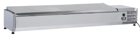 Saladette  poser rfrigre inox pour 8 bacs GN 1/3 avec couvercle