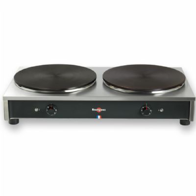 Crêpière double à poser fonte usinée puissance de 6 kW Crêpière double à poser fonte usinée puissance de 6 kW