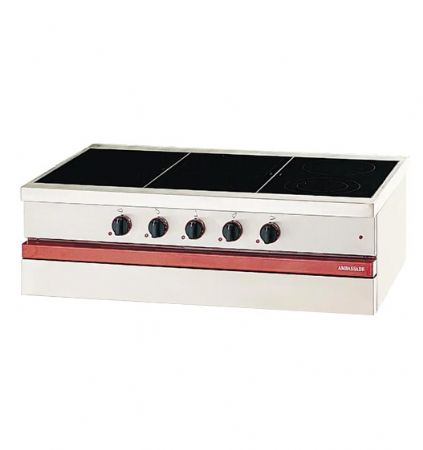 Cuisinière élecrique 5 plaques vitrocéramiques à poser - 1000x650x300mm Cuisinière élecrique 5 plaques vitrocéramiques à poser - 1000x650x300mm