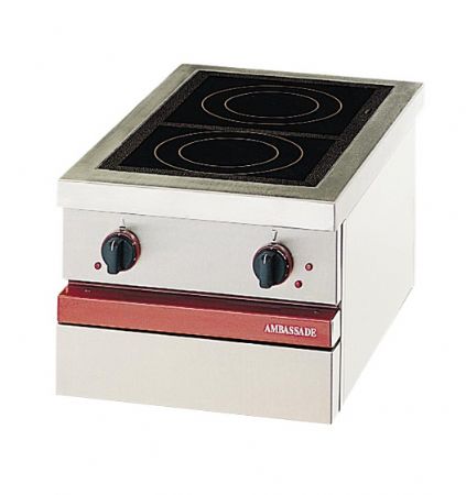 Cuisinière élecrique 2 plaques vitrocéramiques de 2,1 kW chacunes à poser - 400x650x300mm Cuisinière élecrique 2 plaques vitrocéramiques de 2,1 kW chacunes à poser - 400x650x300mm