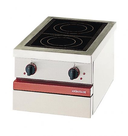 Cuisinière élecrique 2 plaques vitrocéramiques (1x3,5kW et 1x1,2 kW) à poser - 400x650x300mm Cuisinière élecrique 2 plaques vitrocéramiques (1x3,5kW et 1x1,2 kW) à poser - 400x650x300mm