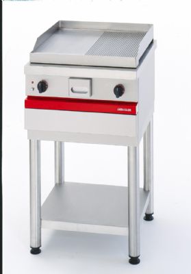 Plaque à snacker électrique en acier à poser surface mi lisse mi rainurée - 600x650x300 mm Plaque à snacker électrique en acier à poser surface mi lisse mi rainurée - 600x650x300 mm