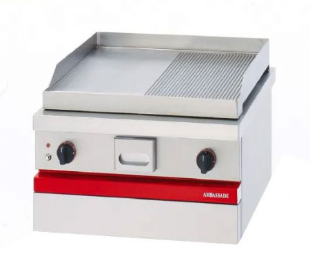 Gril chrome demi lisse, demi nervuré, électrique Gril chrome demi lisse, demi nervuré, électrique