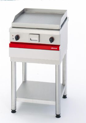 Plaque à snacker électrique à poser surface rainurée chromée - 600x650x300 mm Plaque à snacker électrique à poser surface rainurée chromée - 600x650x300 mm