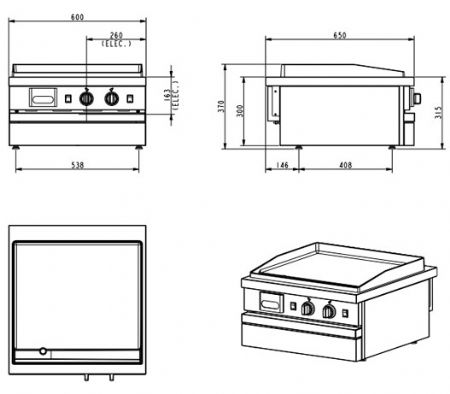 Plancha fonte électrique