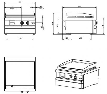 Plancha fonte gaz