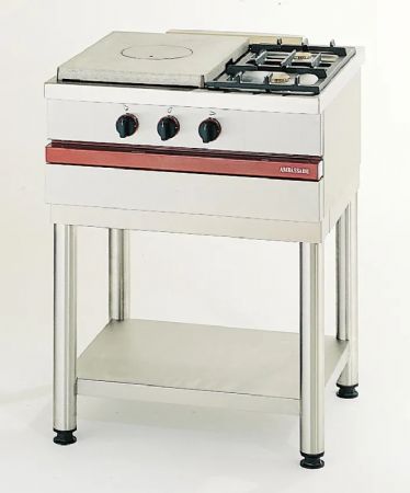 Cuisini�re � gaz 2 bruleurs vifs et 1 plaque coup de feu � poser - 700x650x300mm