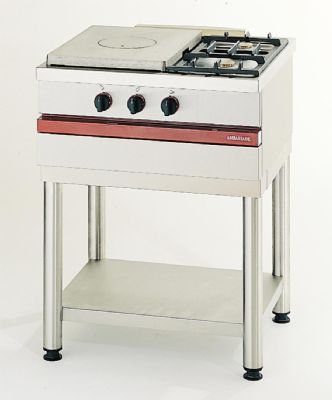 Cuisinière à gaz 2 bruleurs vifs et 1 plaque coup de feu à poser - 700x650x300mm Cuisinière à gaz 2 bruleurs vifs et 1 plaque coup de feu à poser - 700x650x300mm