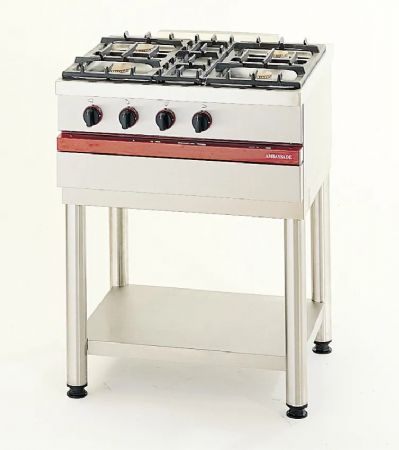 Cuisinire  gaz 4 bruleurs vifs  poser - 700x650x300 mm