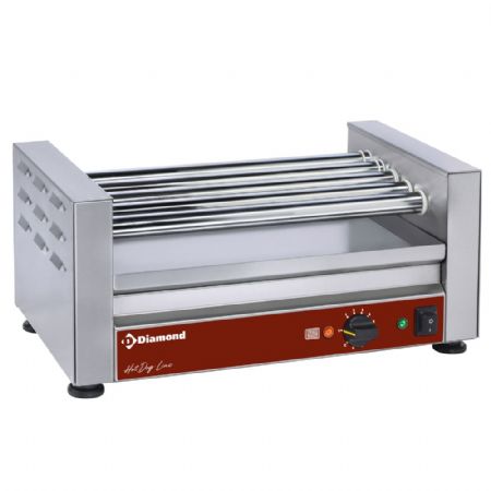 Machine à Hot-dog électrique 5 rouleaux, 0.6 kW, 40 pièces par heure - Diamond - CSX/5R-N