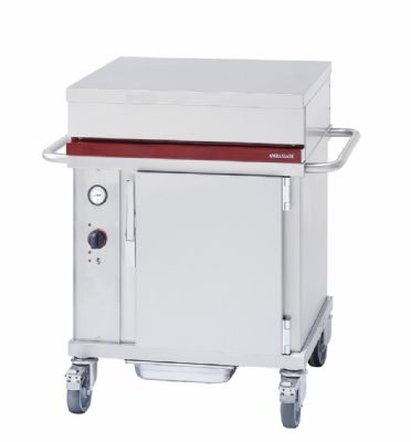 Four à convection électrique sur chariot avec plan de travail inox au dessus - 6 niveaux GN1/1 Four à convection électrique sur chariot avec plan de travail inox au dessus - 6 niveaux GN1/1