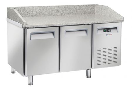 Table rfrigre positive  pizza inox avec 2 portes et dosseret