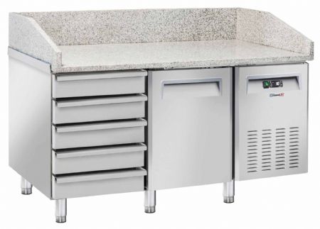 Meuble à Pizzas table réfrigérée 5 tiroirs 1 porte - Casselin - CTAPZR5T1P