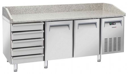 Meuble à Pizzas Table réfrigérée 5 tiroirs 2 portes - Casselin - CTAPZR5T2P