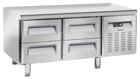 Soubassement réfrigéré Table 4 tiroirs GN 1/1 68 L positif - Casselin - CTAR4T