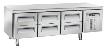 Table rfrigre positive inox avec 6 tiroirs GN 1/1 - 102 L