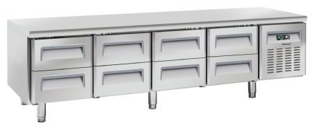 Soubassement réfrigéré Table 8 tiroirs GN 1/1 capacité 136 L - Casselin - CTAR8T