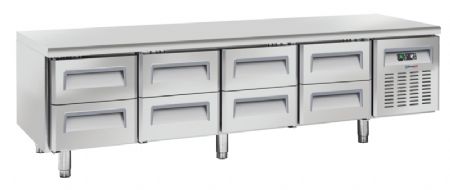 Table rfrigre -2/+8C inox avec 8 tiroirs GN 1/1 - 136 L