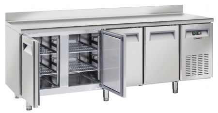 Table négative réfrigérée avec dosseret 4 portes 345 L - Casselin - CTARND4P