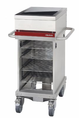 Cuisinière électrique 2 foyers à induction sur chariot - 600x650x950mm Cuisinière électrique 2 foyers à induction sur chariot - 600x650x950mm