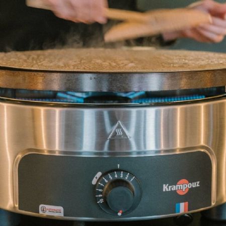 Crêpière professionnelle gaz Ø 35 cm châssis rond Confort régulation thermostatique - Krampouz - CTRH3MA-KR