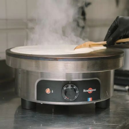 Crêpière professionnelle électrique Ø 40 cm 50 à 300 °C châssis rond Confort triphasée - Krampouz - CTRO4BC-KR