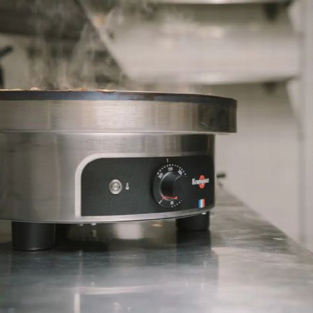 Crêpière professionnelle électrique Ø 48 cm 50 à 300 °C châssis rond Confort triphasée - Krampouz - CTRO5BC-KR