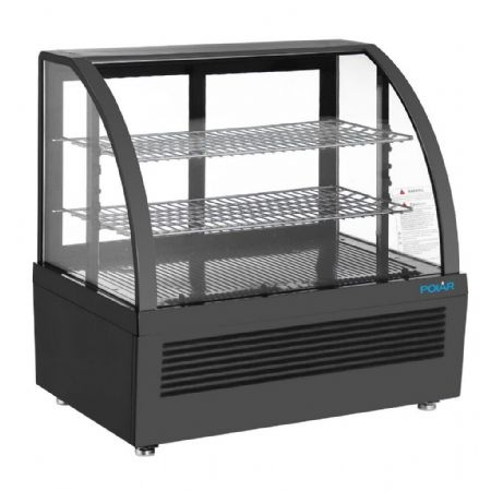 Vitrine comptoir présentation positive 100 L 705 mm noire - Polar - CU636