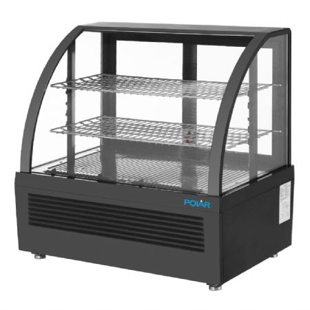 Vitrine rfrigre noire de comptoir avec 2 tageres rglables - 100 litres