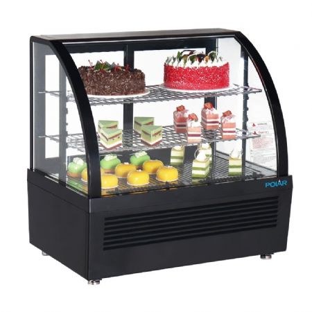 Vitrine rfrigre noire de comptoir avec 2 tageres rglables - 100 litres