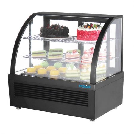 Vitrine rfrigre noire de comptoir avec 2 tageres rglables - 100 litres