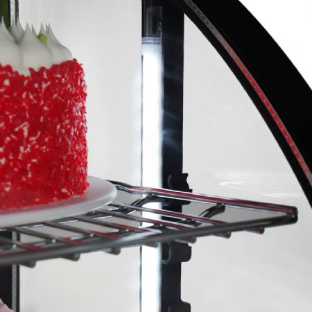 Vitrine rfrigre noire de comptoir avec 2 tageres rglables - 100 litres