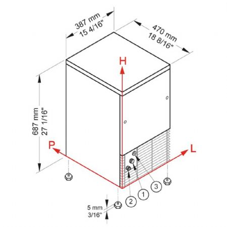 Machine à Glaçons PRO 29 kg/24h avec réserve 9 kg à glaçons cubes - Diamond Promo - CUB30/9A