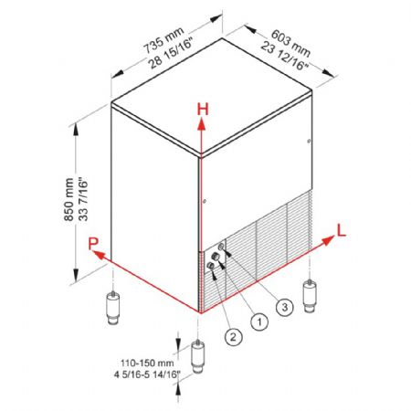 Machine à glaçons pleins 72 kg/24h avec stockage 40 kg
