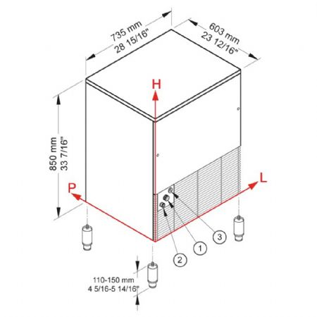 Machine à Glaçons PRO CUBO ICE avec réserve 40 kg, production 72 kg/24h - Diamond Promo - CUB80/40A