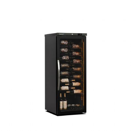 Armoire  vins positive noire 1 porte vitre -1 / +10C - 101 bouteilles