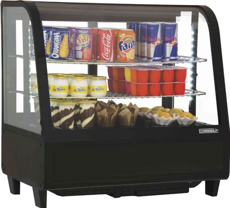 Vitrine comptoir présentation réfrigéré à poser 100L Noire - Casselin - CVR100LN