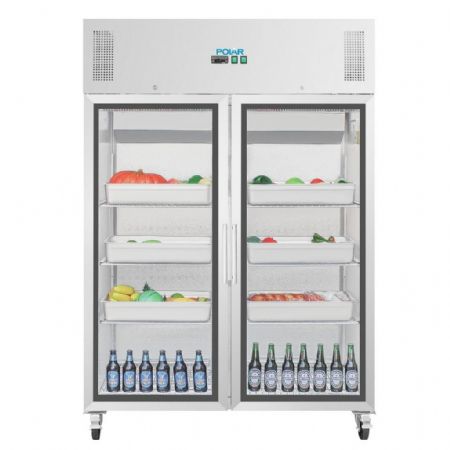 Armoire réfrigérée 2 portes vitrées capacité 20 x GN 2/1 - Polar - CW198