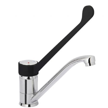 Robinetterie professionnelle plonge cuisine mitigeur à commande à coude et sortie mono-trou - Diamond - CW2002-MT
