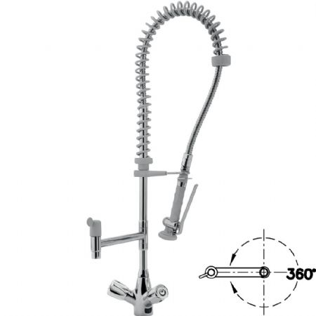 Douchette professionnelle acier inox et robinet groupe mélangeur Heavy-Duty sortie mono - Diamond - CW4088/HD