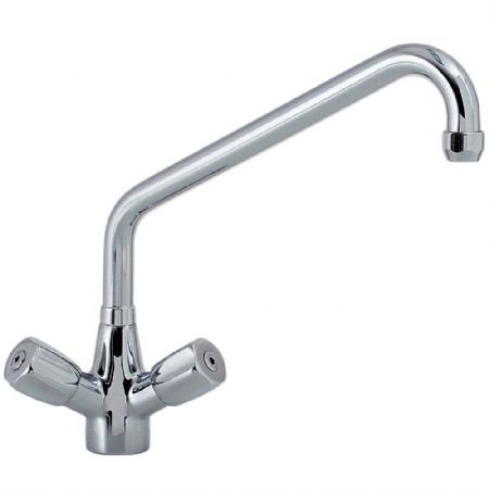 Robinetterie professionnelle pour plonge cuisine mélangeur gros débit sortie monotrou - Diamond - CW7001-HD