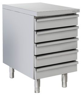 Bloc 5 tiroirs neutres inox pour comptoir - Coolhead - D 5