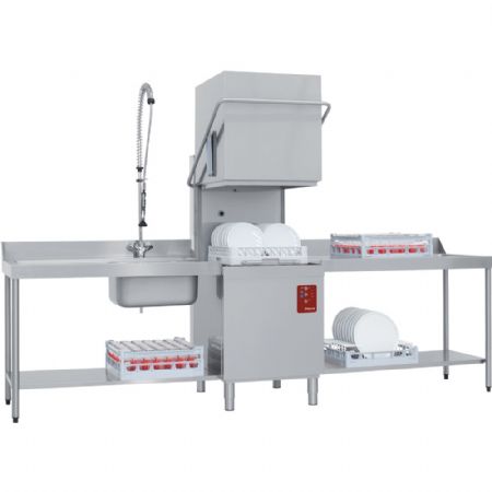 Lave-vaisselle professionnel à capot panier 500x500 mm avec doseur de produit de rinçage - Diamond Promo - D26/6B