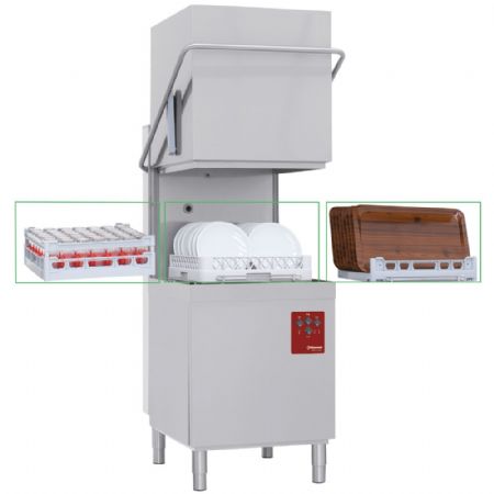 Lave-vaisselle professionnel à capot panier 500x500 mm avec doseur de produit de rinçage - Diamond Promo - D26/6B