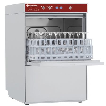 Lave-verres professionnel panier carré 400x400 mm - Diamond Promo - D281/6