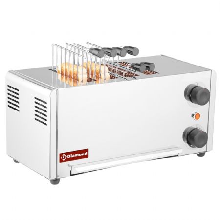 Toaster électrique 4 pinces en acier inoxydable avec minuterie et tiroir à miettes - Diamond - D4CM-XP