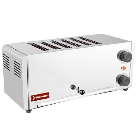 Toaster électrique 6 tranches en acier inoxydable avec sélecteur de zones - Diamond - D6GP-XP